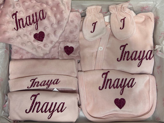 Coffret naissance en velours 7pcs